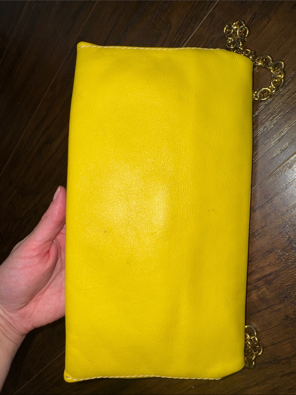 Carolina Herrera Bright Yellow Leather Chain Crossbody with Tassel - Picture 5 of 5